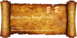 Bodiczky Renátó névjegykártya